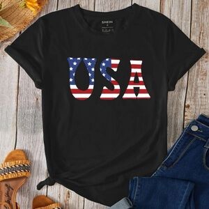 Black USA T-Shirt